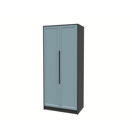 Шкаф распашной Тренд КТ-Ш2 (Антрацит ЛДСП/ Океан ЛМДФ) Ш918 В2128 Г547